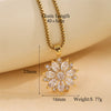 Stainless Steel 18K Gold Plated Sweet Plating Inlay Round Oval Heart Shape Artificial Diamond Pendant Necklace