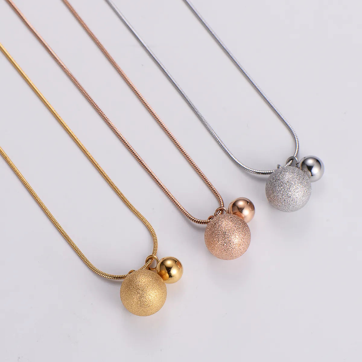 Sweet Shiny Ball Stainless Steel Pendant Necklace