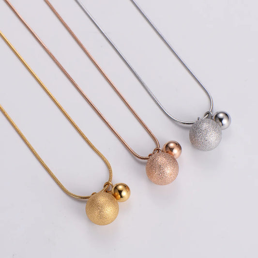 Sweet Shiny Ball Stainless Steel Pendant Necklace