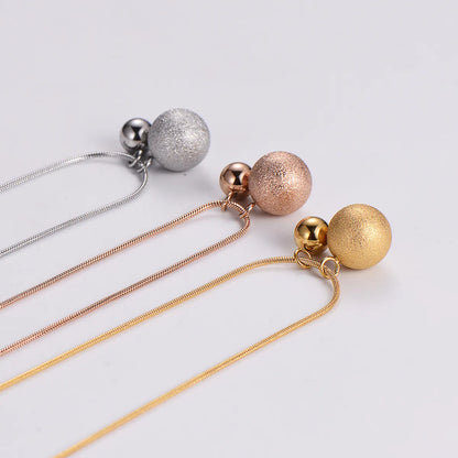 Sweet Shiny Ball Stainless Steel Pendant Necklace