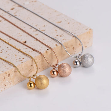 Sweet Shiny Ball Stainless Steel Pendant Necklace