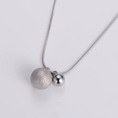 Sweet Shiny Ball Stainless Steel Pendant Necklace