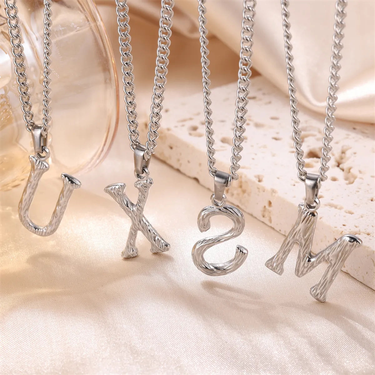 Sweet Simple Style Artistic Letter Stainless Steel Plating 18k Gold Plated Pendant Necklace