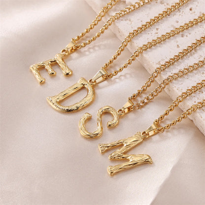 Sweet Simple Style Artistic Letter Stainless Steel Plating 18k Gold Plated Pendant Necklace