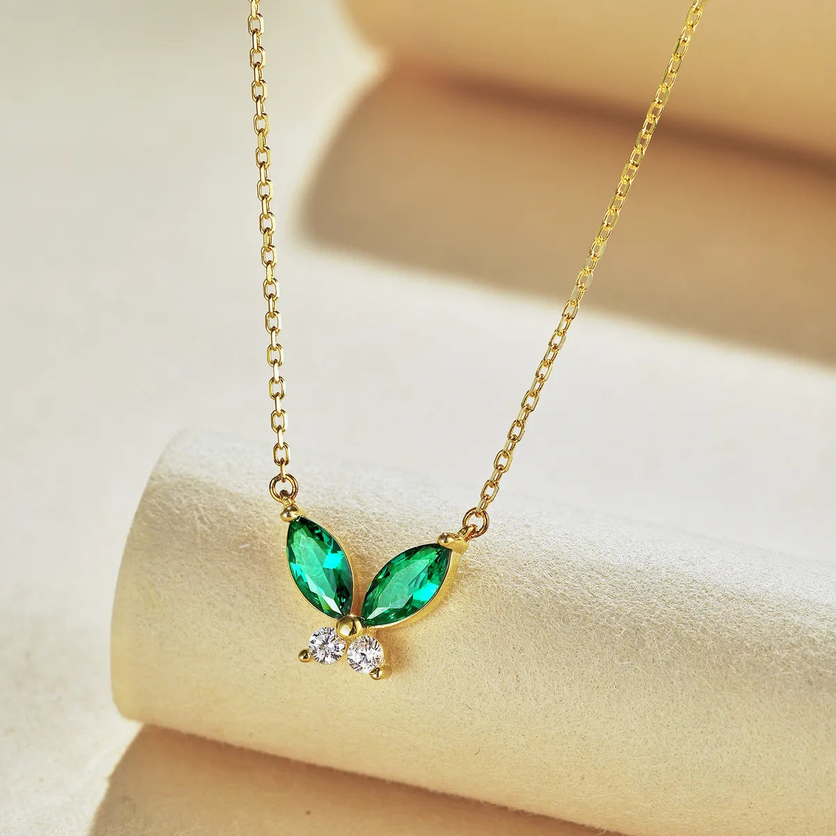 Sweet Simple Style Butterfly Sterling Silver Plating Inlay Zircon Necklace