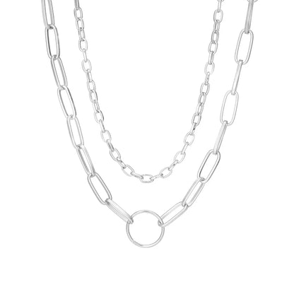 Sweet Simple Style Circle Alloy Layered Plating Women's Layered Necklaces