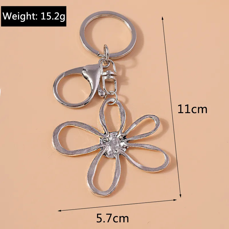 Sweet Simple Style Flower Alloy Bag Pendant Keychain