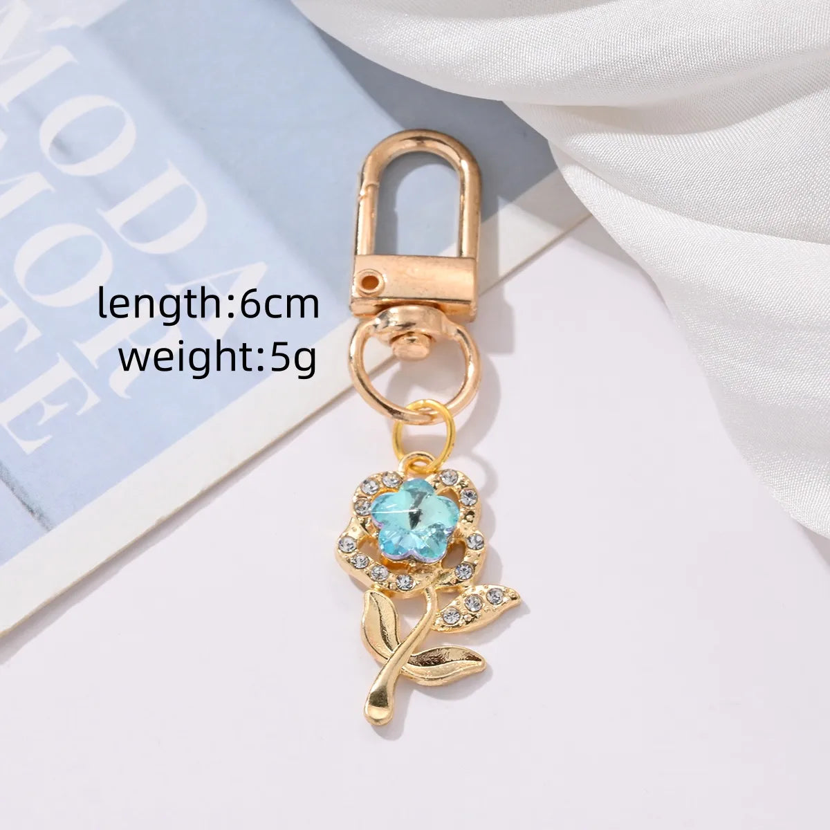 Sweet Simple Style Flower Alloy Inlay Rhinestones Bag Pendant Keychain