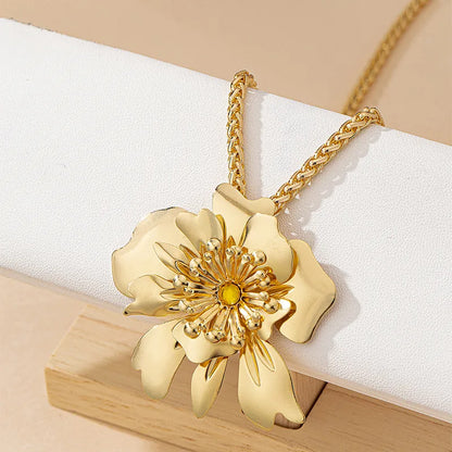 Sweet Simple Style Flower Alloy Zinc Alloy Wholesale Pendant Necklace