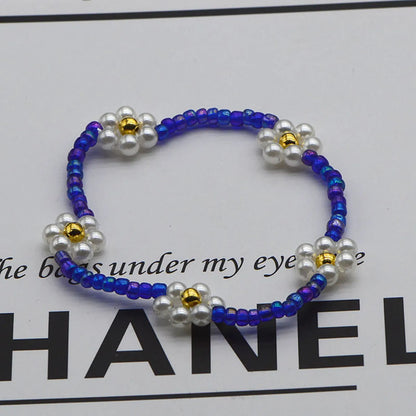 Sweet Simple Style Flower Beaded Imitation Pearl Women'S Bracelets