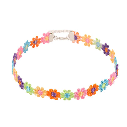 Sweet Simple Style Flower Fabric Plating Flowers Women'S Choker