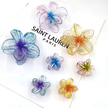 Sweet Simple Style Flower Plastic Hair Claws