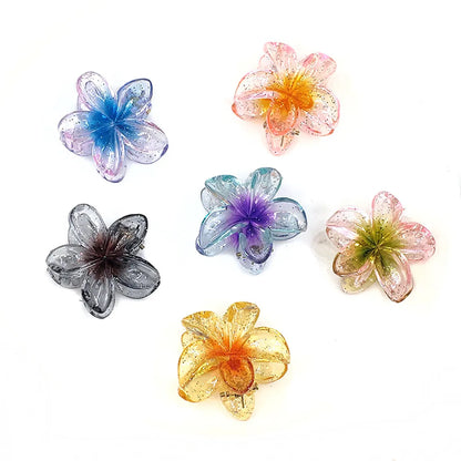 Sweet Simple Style Flower Plastic Hair Claws