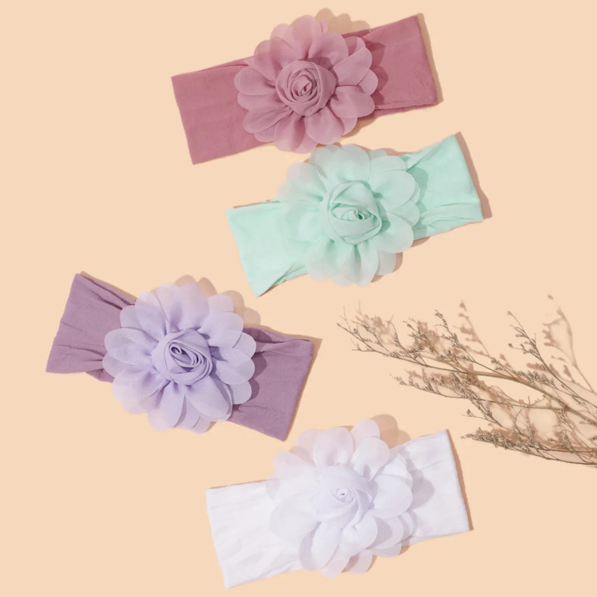 Sweet Simple Style Flower Polyester Hair Band