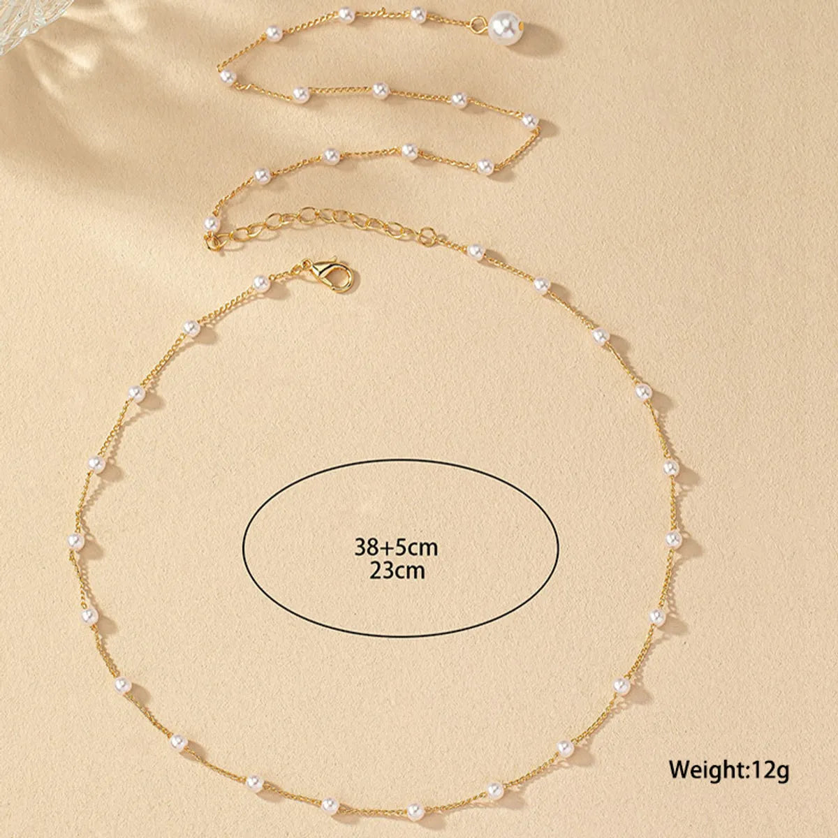 Sweet Simple Style Geometric Imitation Pearl Plating Gold Plated Women's Necklace