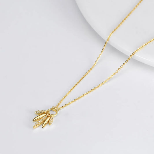 Sweet Simple Style Geometric Sterling Silver Plating Inlay Zircon 14k Gold Plated Silver Plated Pendant Necklace