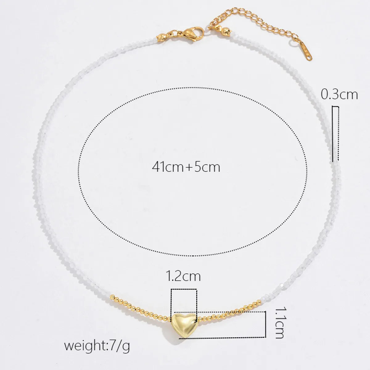 Sweet Simple Style Heart Shape Alloy Seed Bead Wholesale Pendant Necklace