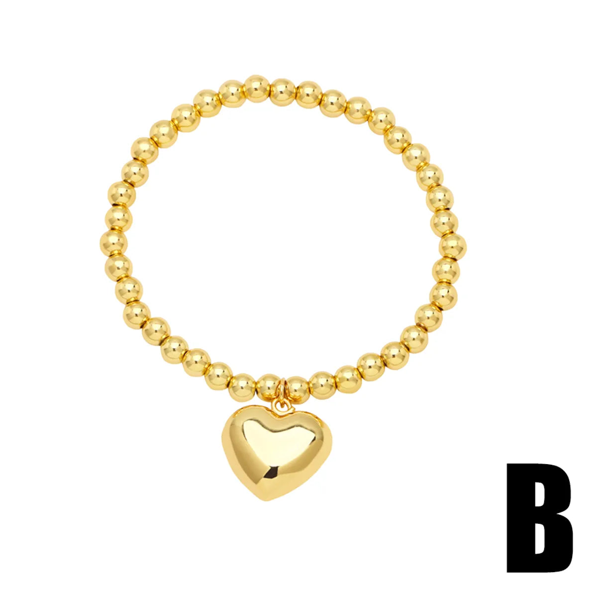 Sweet Simple Style Heart Shape Copper Plating 18k Gold Plated Bracelets