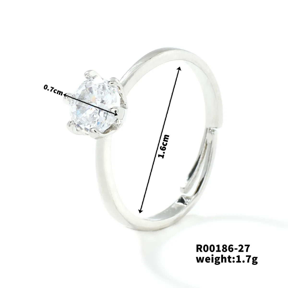 Copper Rhodium Plated Sweet Simple Style Plating Inlay Heart Shape Rectangle Zircon Open Rings