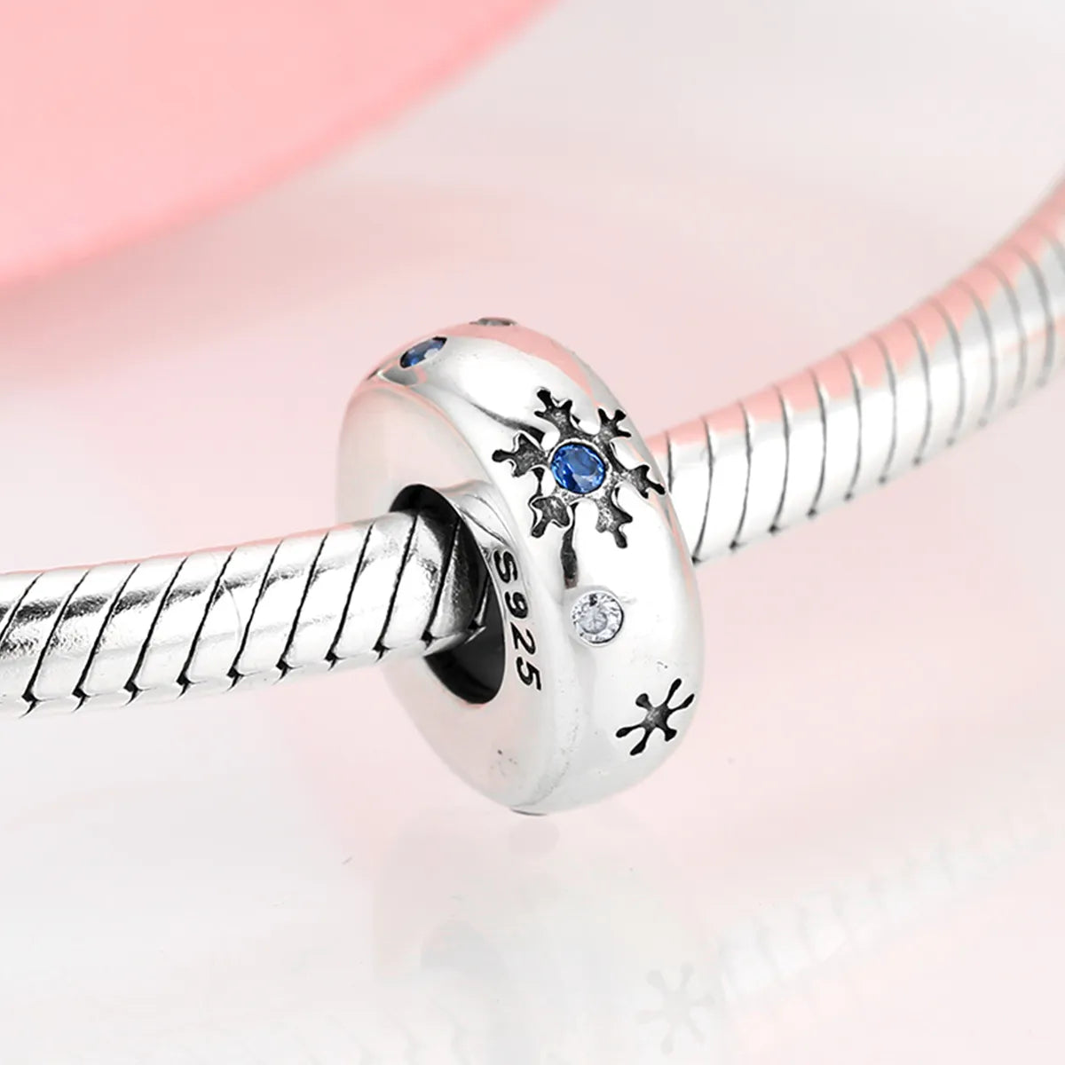 Sweet Simple Style Heart Shape Rose Snake Sterling Silver Epoxy Inlay Zircon Jewelry Accessories