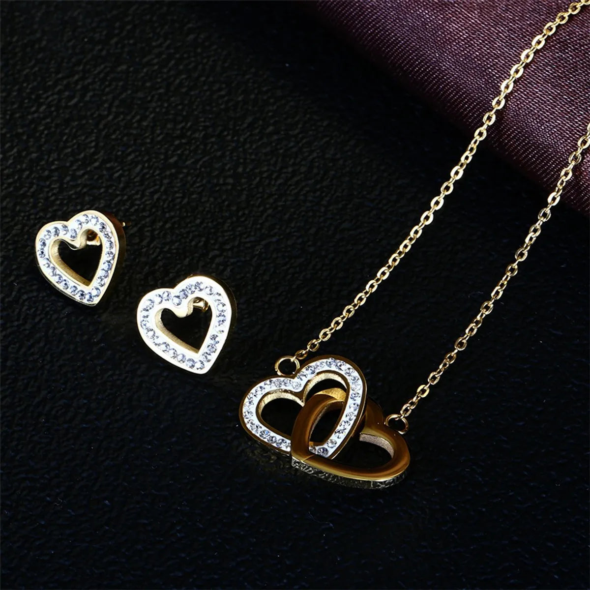 Sweet Simple Style Heart Shape Stainless Steel Necklace