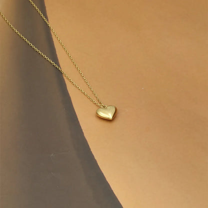 Sweet Simple Style Heart Shape Stainless Steel Polishing Plating 18k Gold Plated Necklace