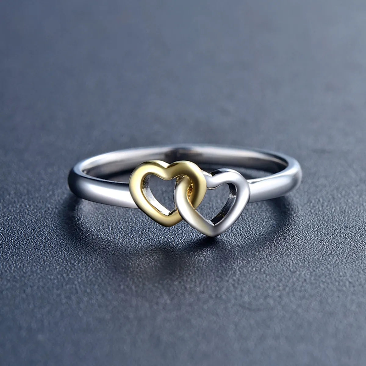 Sweet Simple Style Heart Shape Sterling Silver Plating Hollow Out Rhodium Plated Rings