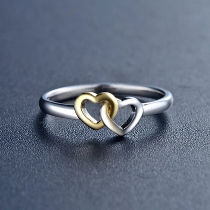 Sweet Simple Style Heart Shape Sterling Silver Plating Hollow Out Rhodium Plated Rings