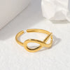 304 Stainless Steel 18K Gold Plated Sweet Simple Style Plating Hollow Out Infinity Open Rings