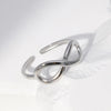 304 Stainless Steel 18K Gold Plated Sweet Simple Style Plating Hollow Out Infinity Open Rings