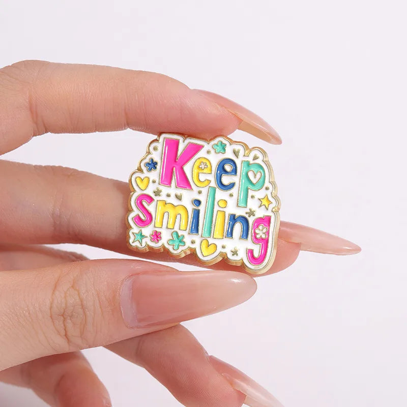 Sweet Simple Style Letter Alloy Stamping Stoving Varnish Unisex Brooches