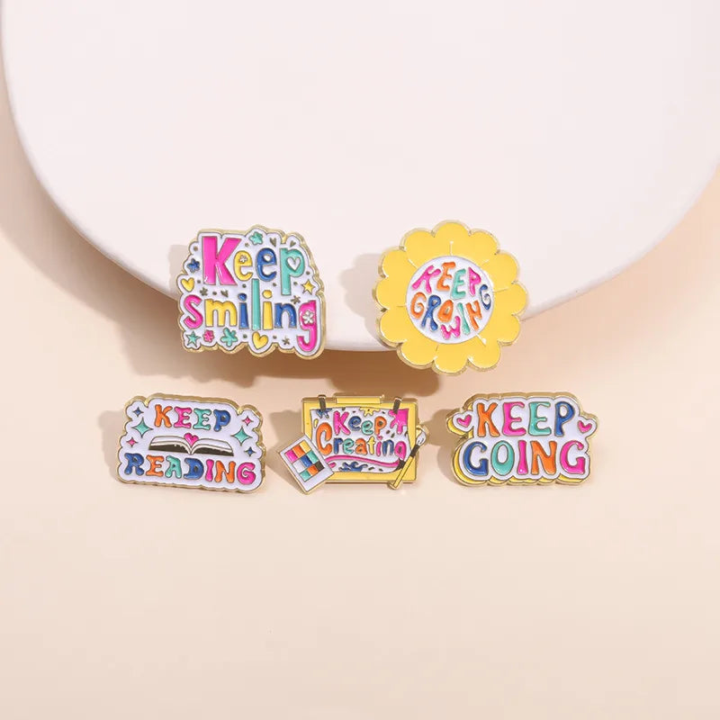 Sweet Simple Style Letter Alloy Stamping Stoving Varnish Unisex Brooches