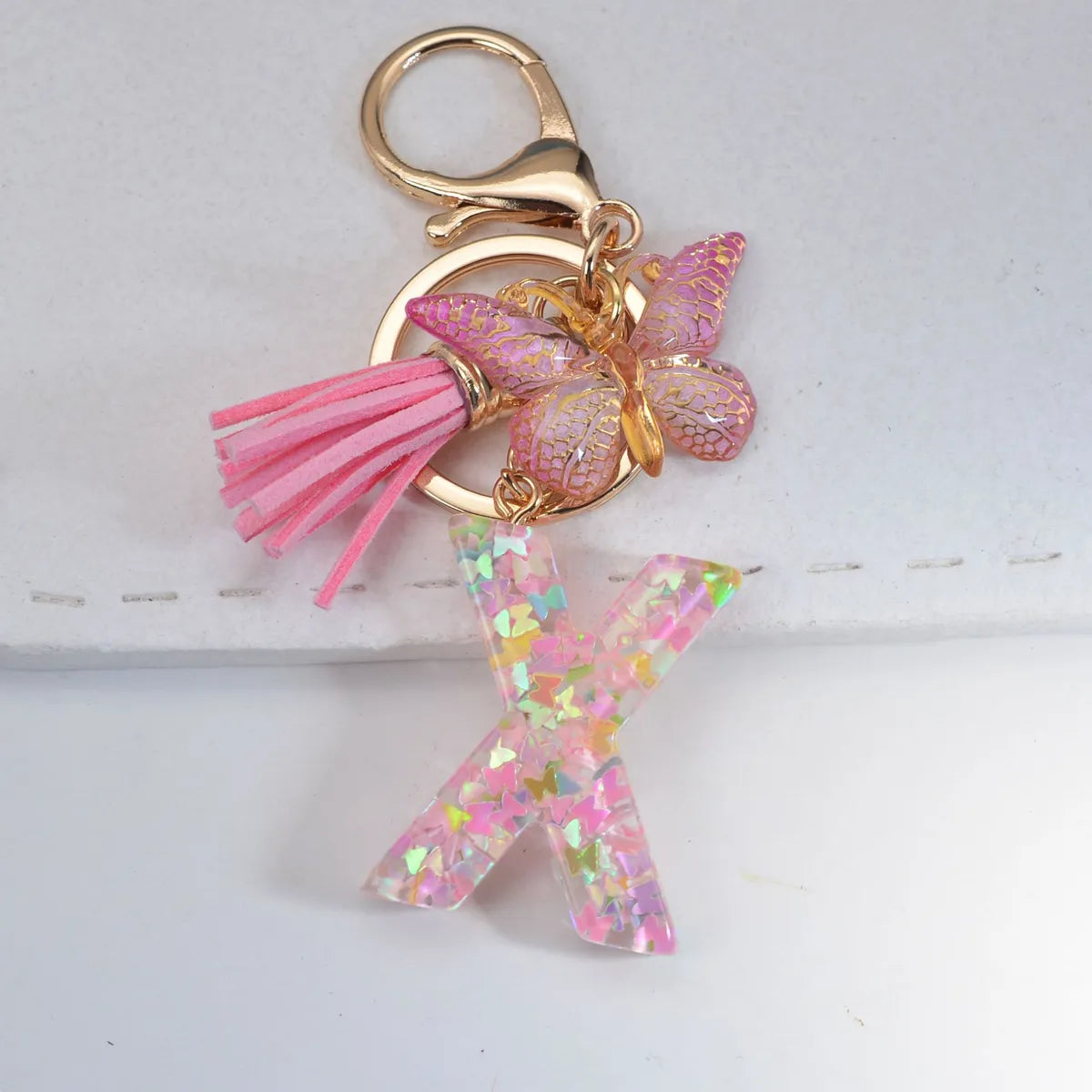 Sweet Simple Style Letter Resin Patchwork Women'S Keychain