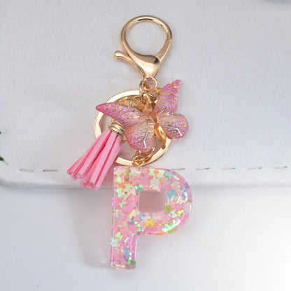 Sweet Simple Style Letter Resin Patchwork Women'S Keychain