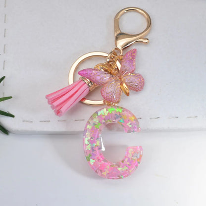 Sweet Simple Style Letter Resin Patchwork Women'S Keychain