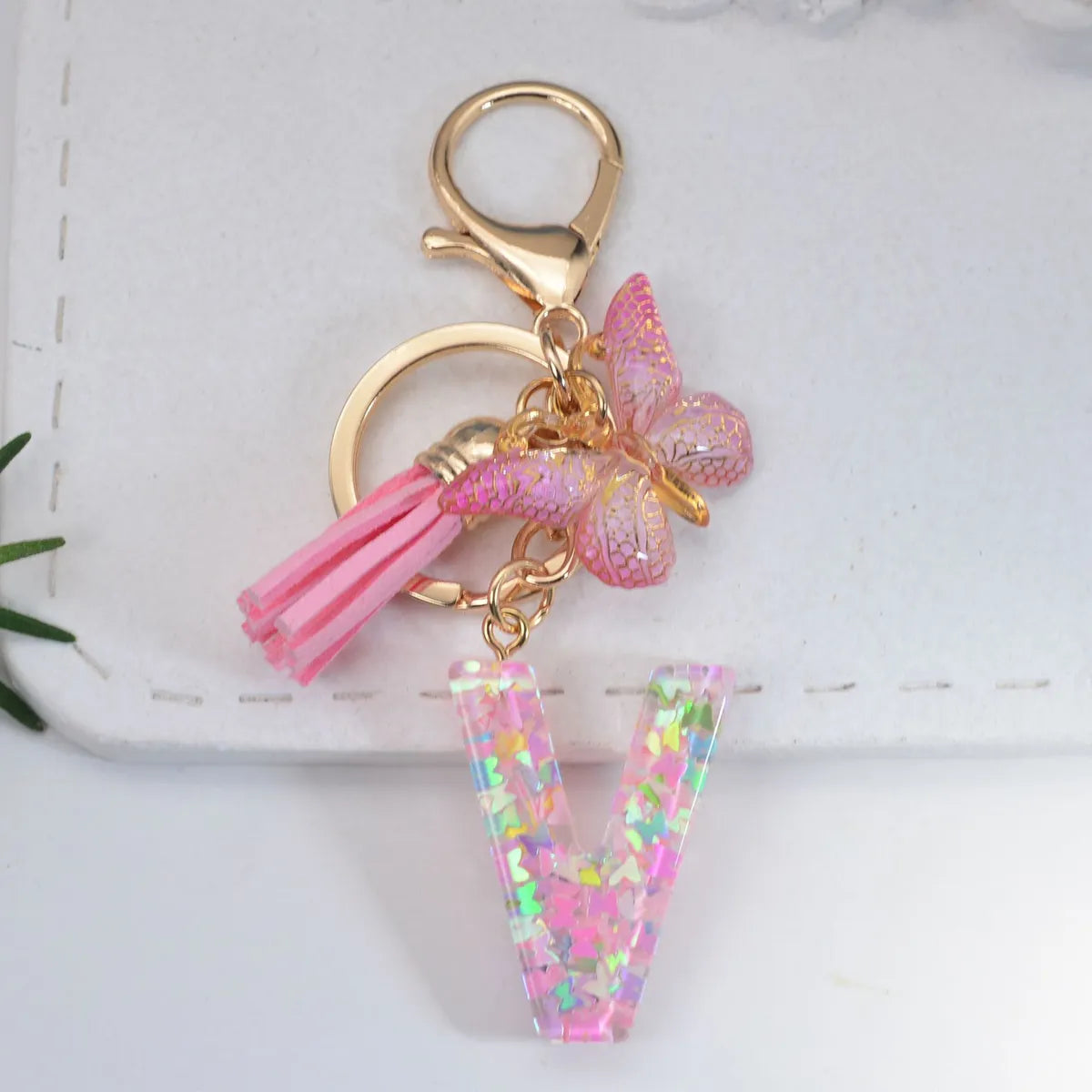 Sweet Simple Style Letter Resin Patchwork Women'S Keychain