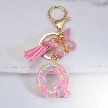 Sweet Simple Style Letter Resin Patchwork Women'S Keychain