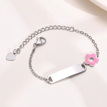 Sweet Simple Style Rainbow Heart Shape Strawberry 201 Stainless Steel Gold Plated Bracelets In Bulk