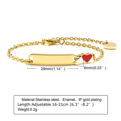 Sweet Simple Style Rainbow Heart Shape Strawberry 201 Stainless Steel Gold Plated Bracelets In Bulk