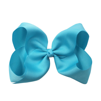 Sweet Simple Style Solid Color Bow Knot Ribbed Band Handmade Hair Clip