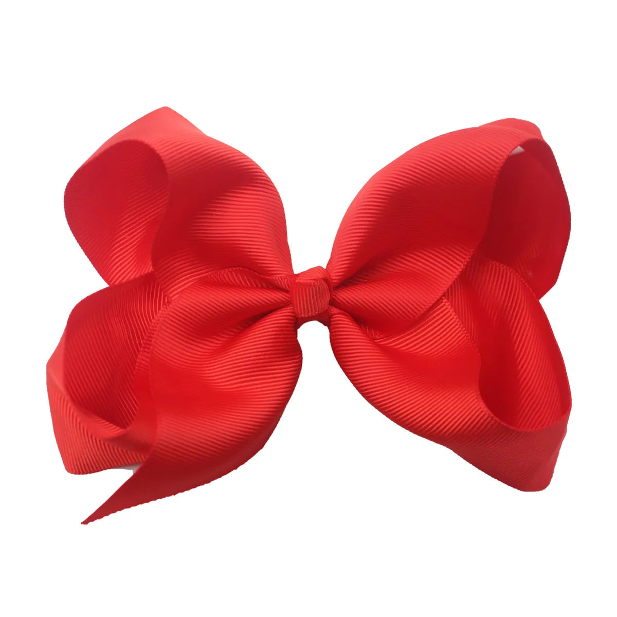 Sweet Simple Style Solid Color Bow Knot Ribbed Band Handmade Hair Clip