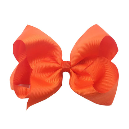 Sweet Simple Style Solid Color Bow Knot Ribbed Band Handmade Hair Clip