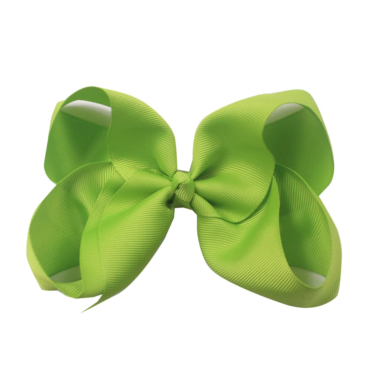 Sweet Simple Style Solid Color Bow Knot Ribbed Band Handmade Hair Clip