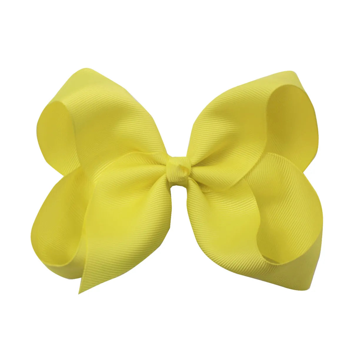 Sweet Simple Style Solid Color Bow Knot Ribbed Band Handmade Hair Clip