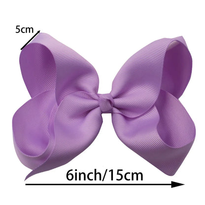 Sweet Simple Style Solid Color Bow Knot Ribbed Band Handmade Hair Clip