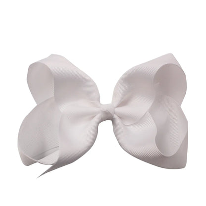 Sweet Simple Style Solid Color Bow Knot Ribbed Band Handmade Hair Clip