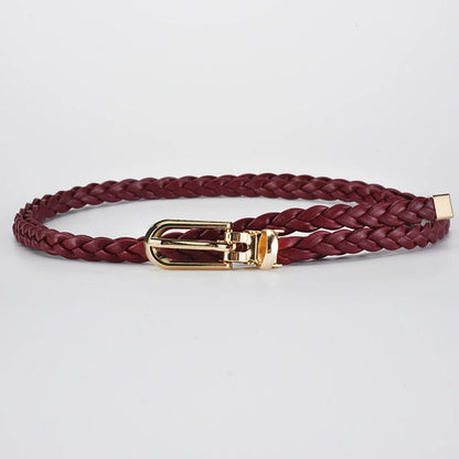 Sweet Simple Style Solid Color Pu Leather Alloy Women'S Leather Belts