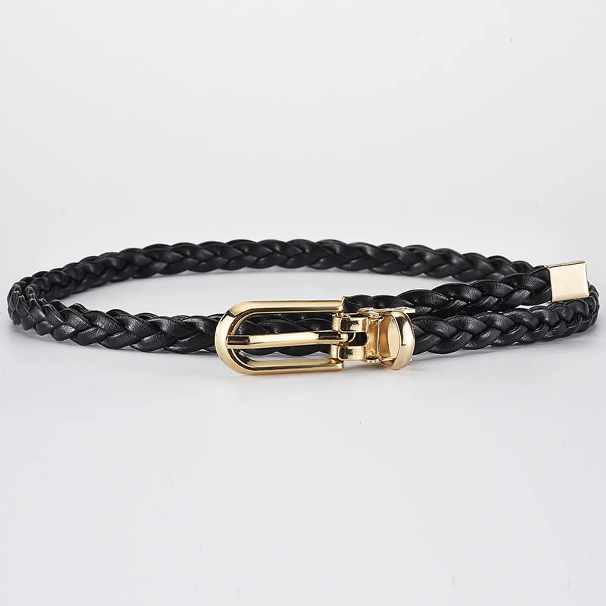 Sweet Simple Style Solid Color Pu Leather Alloy Women'S Leather Belts