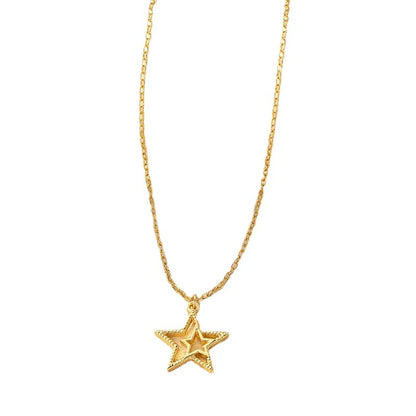 Sweet Simple Style Star Alloy Plating Gold Plated Women's Pendant Necklace