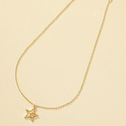 Sweet Simple Style Star Alloy Plating Gold Plated Women's Pendant Necklace